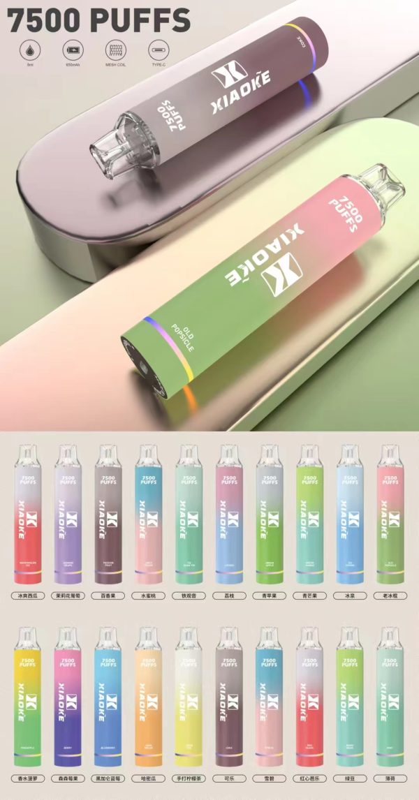 【XIAOKE 梟客】★拋棄式★ 一次性霧化商品 7500口 (可充電)