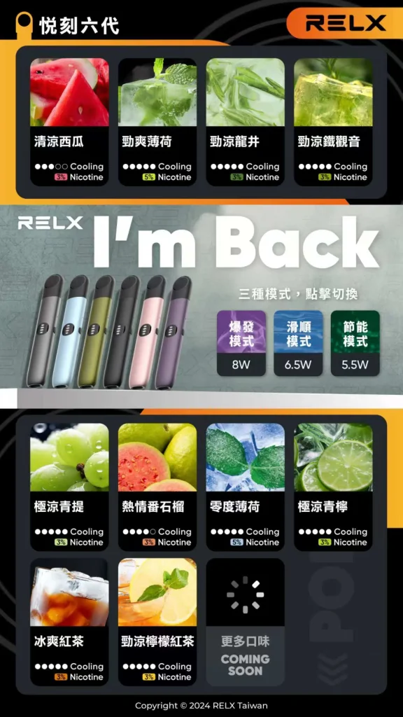Relx,Relx電子煙,Relx主機,悅刻,Relx口味,Relx推薦,Relx煙彈,Relx悅刻,電子煙,加熱菸,菸彈,主機,加熱菸